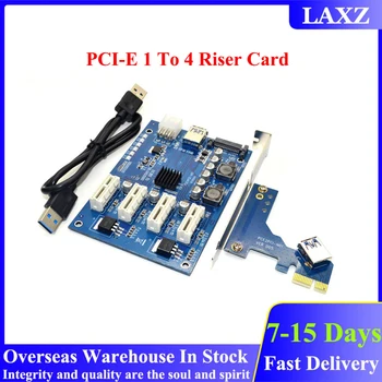 1 Nastavte PCI-E X1, aby 4PCI-E X16 Rozširujúca Súprava 1 až 4 Port PCI Express Prepínač Násobiteľ HUB 6 Pin Sata USB Stúpačky Karty