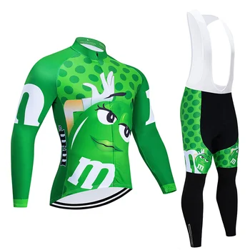 2021 Zábavné Cyklistické Oblečenie 9D Bib Nastaviť MTB Tričko Jeseň Cyklistický Dres na Bicykel Nosenie Rýchle Suché Cyklistické Oblečenie, Muži Dlhé Cyklistiku