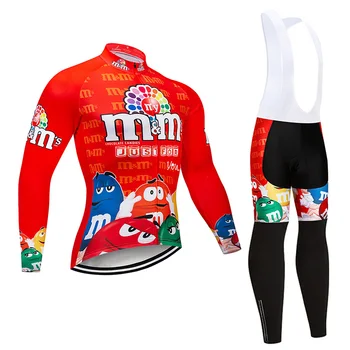 2021 Zábavné Cyklistické Oblečenie 9D Bib Nastaviť MTB Tričko Jeseň Cyklistický Dres na Bicykel Nosenie Rýchle Suché Cyklistické Oblečenie, Muži Dlhé Cyklistiku