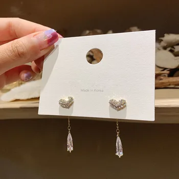 Kórejský Šperky Srdce Drop Náušnice pre Ženy Strapec Visieť Náušnice 2020 Darčeky Pre Ženy Pendientes Šperky
