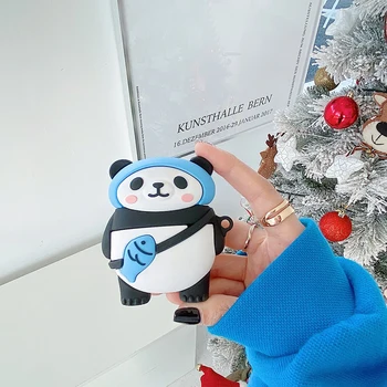 Roztomilý Kreslený Panda 3D Prípade AirPods 1 2 Pro Plnenie Box Zvierat Mäkké Silikónové Bezdrôtové Bluetooth Slúchadlá Chrániť Kryt Coque