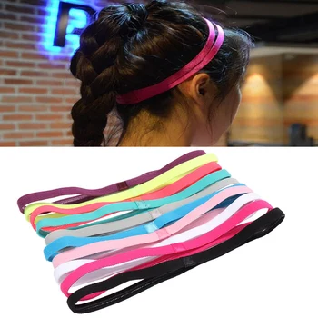 1 ks Ženy, Mužov Športové Elastické hlavový most Softball Jogy Anti-slip Silicone Gumy, Vlasy Kapely Hairband vonkajšie tovaru 10 Farieb