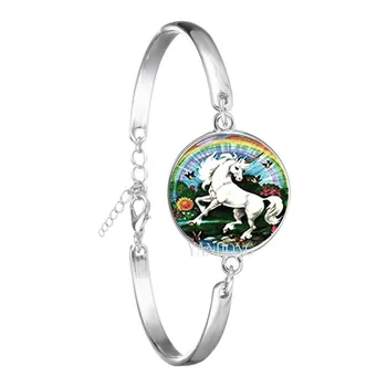 Náramok rainbow kôň, dievča sklo, náramok, detí, darček k narodeninám, módne šperky