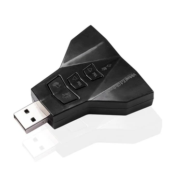 Dual Otvoru USB Audio Konverzný Adaptér, Externý USB Zvukovú Kartu, 3,5 mm Jack pre Slúchadlá/Mic Terminál (Podpora 7.1 Kanál)