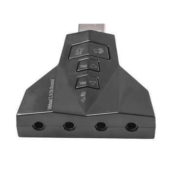 Dual Otvoru USB Audio Konverzný Adaptér, Externý USB Zvukovú Kartu, 3,5 mm Jack pre Slúchadlá/Mic Terminál (Podpora 7.1 Kanál)