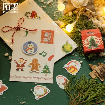 10 NOVÝCH Boxov Dekoratívne Santa Claus, Vianočné Lepidlo Mo.Karta Vločka Nálepky DIY Plánovač Bullet Vestník Roztomilý kancelárske potreby