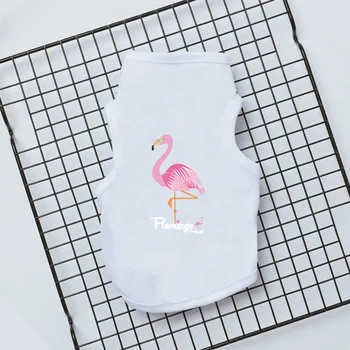 Flamingo Vzor Teacup Šteňa Oblečenie Letné Psov Vesta Roztomilý Módne Japonských Psov, Oblečenie pre Pugs Mačka Vesta domáce zvieratá