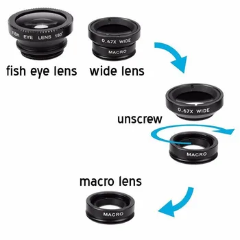 Fish Eye Objektív, Širokouhlý Makro Fisheye Objektív Zoom Pre Telefón, Fotoaparát, Objektív Auta