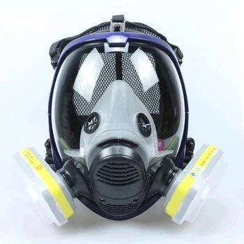 6800 plyn mas 7 v 1 plynová maska, kyselina maska proti prachu plynová maska, farba pesticídov sprej silikónové plnú tvár filter pre laboratórne zváranie