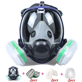 6800 plyn mas 7 v 1 plynová maska, kyselina maska proti prachu plynová maska, farba pesticídov sprej silikónové plnú tvár filter pre laboratórne zváranie