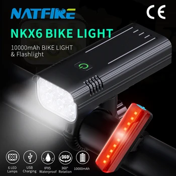 10000-1200mAh Svetlo na Bicykel USB Nabíjateľné Predného Svetlometu 18650 Batérie LED Baterka na Bicykli Cestný BICYKEL Svietidlá Cyklistické Svetlo