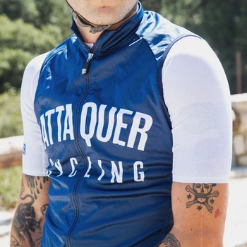 Attaquer 2021 Tímu Navy Blue Cyklistická Vesta Mužov Vonkajšie Koni Gilet De Cyclisme Cestný Bicykel Bez Rukávov Jeseň Vetru Športové Nosenie