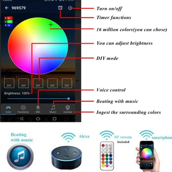 20pcs/veľa WIFI Phone RF Diaľkové ovládanie Časovač 45mm, 12V RGB RGBW Dvore Terasa LED Palube Schodisko Podhľadové Krok Svetlá Waterprrof