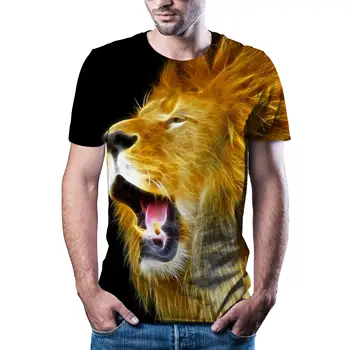 Pánske T -Shirt 3d Vytlačené Zvierat Tiger T-Tričko Krátky Rukáv Dizajn Zábavné Ležérny Top T-Shirt Muž Halloween T-Shirt Ázijské Sz 6xl