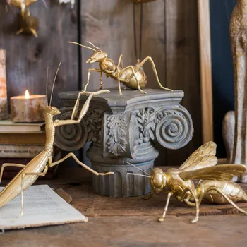 Obrie hmyz ozdoby živice remesiel bee sting mravce umenie zlaté neoklasicistickom decoracion hogar domáce dekorácie doplnky, moderný