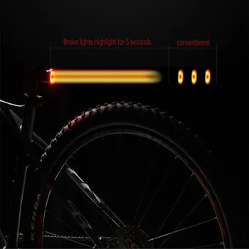 RION Smart Bicyklov Svetla Cyklistické Chvost zadné svetlo Auto Štart/Stop Brzdy Snímanie IPx6 Nepremokavé USB Nabíjanie Bike LED Svetlo