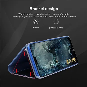 Smart Mirror Flip puzdro Pre Xiao Redmi Poznámka 9 9s Poco X3 NFC M3 8 8T 7 6 Pro Max 6A 7A 9A 9C Mi 9T 10 TON 10 11 Lite Kryt Coque