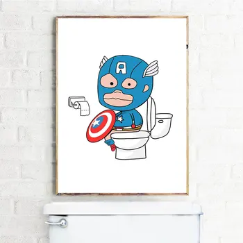 Marvel Cartoon Superhrdinov Wall Art Plátno Tlačiť Maľovanie Spiderman Hulk Plagát Deti Kúpeľňa Obývacia Izba Domova Nástenná Maľba