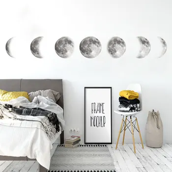 Kreatívne 3D Fázy Mesiaca samolepky na Stenu Pre Domáce, obývačková Stena Decor Art Nástenné Obtlačky Pozadí Dekorácie, Nálepky Mesiac