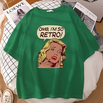 Americký Štýl Omg ja som sa Tak Retro Vytlačí Mens T Tričko Cool Voľné T-Shirts Tvorivosti Vintage T-Shirt Móde Crewneck Mužov Oblečenie