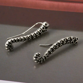 Unisex Vintage Stud Náušnice Chápadlá Chobotnice Tvar Náušnice Retro Punk Ear Piercing Putá Clip-On Pin Náušnice Šperky Pre Ženy