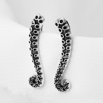 Unisex Vintage Stud Náušnice Chápadlá Chobotnice Tvar Náušnice Retro Punk Ear Piercing Putá Clip-On Pin Náušnice Šperky Pre Ženy