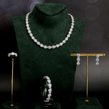 TIRIM Luxusné Cubic Zirconia Náhrdelník Set pre Ženy, Dubaj Šperky Sady Svadobné St Jewelri Svadobné & Zapojenie musulman en