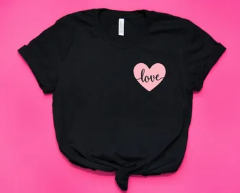 Ružová láska vrecku Tlač Ženy tričko Bavlna Bežné Vtipné tričko Pre Pani Yong Dievča Top Tee Lumbálna Kvapka Loď S-381