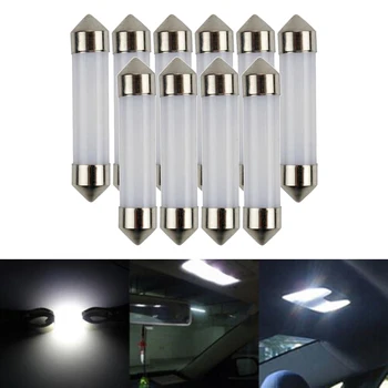 10x LED Interiéru Vozidla Žiarovka 41/39/36/31mm Čítanie Žiarovky 12V Biele Svetlo - Vyrobené z vysoko spoľahlivý, kvalitný a odolný materiál