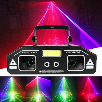 3 V 1 DJ, Disco Laserového Skenera Vzory Star Strobe Svetlo Projektora Strana Dovolenku Bar Tanec KTV Fáze svetelný Efekt