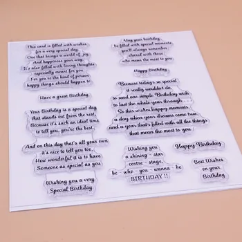 Narodeniny Pocity JASNÉ ZNÁMKY Scrapbooking Ručné Karty Album Paper Craft Gumy Transparentný Silikónový Pečiatka Alinacutle