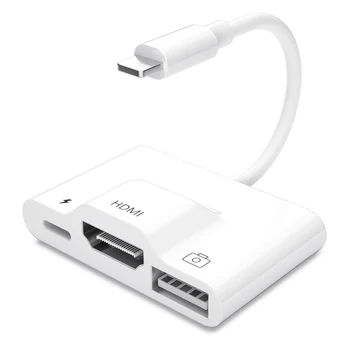 Lightning konektor HDMI Digitálnym AV Adaptérom USB Čítačku Karty, Nabíjanie Converter OTG 1080P Kábel usb Hub Pre iPhone 12 X XR 11Pro 8 Pro iPad