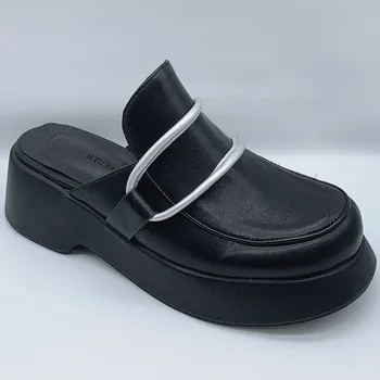 Úplne Nové Pre Dropship 2021 Black Gotický Pohodlné Prechádzky Letné Sandále Na Platforme Topánky Žena Tkaných Obuv