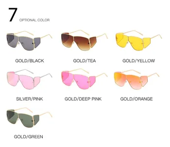 Trendy Nadrozmerné Gradient slnečné Okuliare ženy 2019 Luxusné Značky mens slnečné okuliare značky dizajnér Kovové Mužov Slnečné Okuliare Oculos De Sol