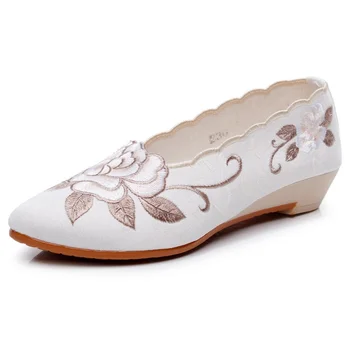 Vyšívané Cheongsam Čerpadlá Topánky Hanfu Vintage Womens Plátno Čínsky Štýl Topánky, Elegantné Zapatos De Mujer Bežné Žena Obuvi