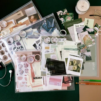 Nastaviť nálepky Kawaii zápisník materiál krásy Washi pásky plánovač dekoratívne bullet denník dodáva 64 ks / pack