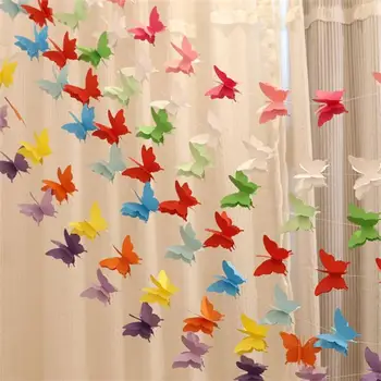 20PCS 2,8 m 3D Butterfly Papier Garland DIY Banner na Narodeninovej Párty, Baby Sprchový Záves Svadobné Dievča Dekorácie Dodávky