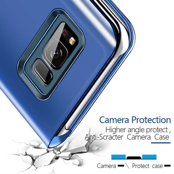 Smart Mirror Telefón Puzdro Pre Samsung Galaxy S20 S10 S9 S8 Plus A3 A5 A7 J3 J5 J7 2017 A6 A7 A8 2018 Poznámka 20 Ultra 10 9 8 Kryt