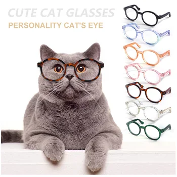 Pet Products Krásne Vintage Okrúhle Mačacie Okuliare Odraz Očí nosiť okuliare Pre Malé Psa, Mačky, Pet Fotografie Rekvizity Príslušenstvo
