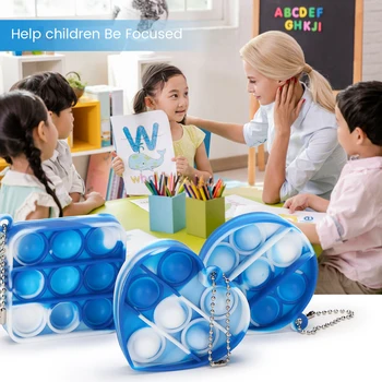 Deti jednoduché, ale funkčné izby Stmievač Relaxačná fidget Hračky Pop Dospelých Push Pop Bublina Fidget prívesok na Vzdelávacie Hračka 2021