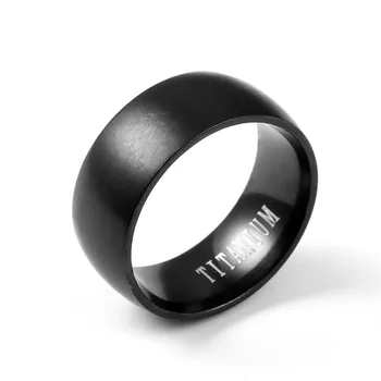 Black 8 mm Nerezový Krúžok Mužov Vysoko Kvalitné Módne Šperky