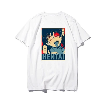 Japonský blázon hazardných hier, anime tlač roztomilej príležitostné Harajuku street style lete nové Kawaii osobnosti voľné roundneckT-shirtcouple