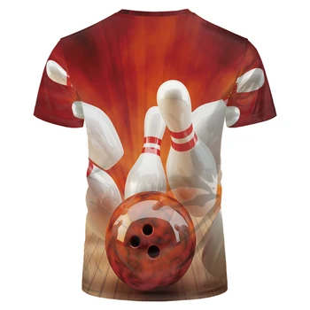 Bowling O-Krku 3D Vytlačené T shirt Muž Loptu Pohybu Broadcloth 2021 Módne Basketbal Hodiť Telocvični Oblečenie Tričko
