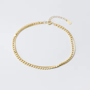 MIQIAO Geometrické Anklet Ženy 925 Sterling Silver Rose Gold Žena Jednoduché Fashion Reťazca Pre Dámy Sladké Estetické Šperky Darček