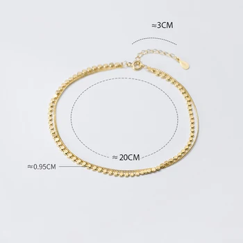 MIQIAO Geometrické Anklet Ženy 925 Sterling Silver Rose Gold Žena Jednoduché Fashion Reťazca Pre Dámy Sladké Estetické Šperky Darček