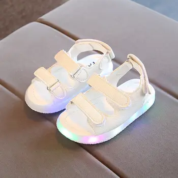 Detské Sandále Chlapcov Nové Blikajúce Svetlo Priedušná Dieťa Sandále, Baby, Deti, Non-slip Športové Sandále