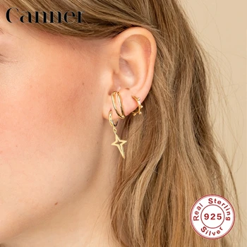 Canner Skutočné 925 Sterling Silver Šperky Pre Ženy Minimalistický Geometrické Earings kórejský Šperky, Piercing pendientes Aretes W5