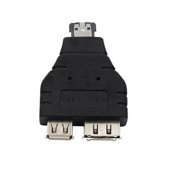 Power eSATA, aby eSATA USB Combo Splitter Converter Adaptér Konektor Dual Port
