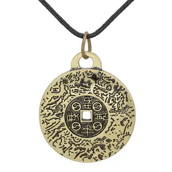 Vlastnosti Feng Shui Peniaze Amulet Náhrdelník Módne Amulet Vintage Náhrdelník ruskej Amulet Šperky, Darček pre Mužov, Ženy
