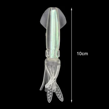 Laser Squid Rybárske Nástrahy 3ks/lot 10 cm 7.6 g Morské Rybolovu Mäkké Silikónové Rozprašovače Lákať Jasné Squid Sukne Umelé Návnady